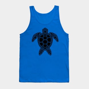 Green Sea Turtle Design - Black Tank Top